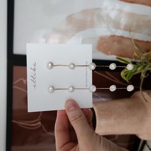 Ettika Drop Pearl Earrings